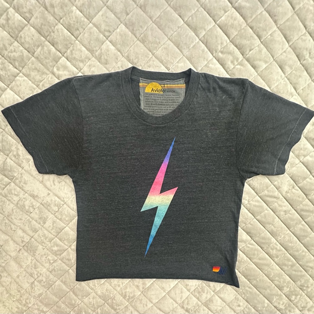 Rainbow Ombre Bolt Boyfriend Tee - Picture 2 of 2